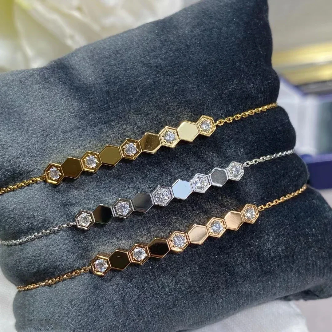 

Classic Diamond Honeycomb Bracelet Women's Hot Selling Fashion Simple Luxury Banquet High Jewelry