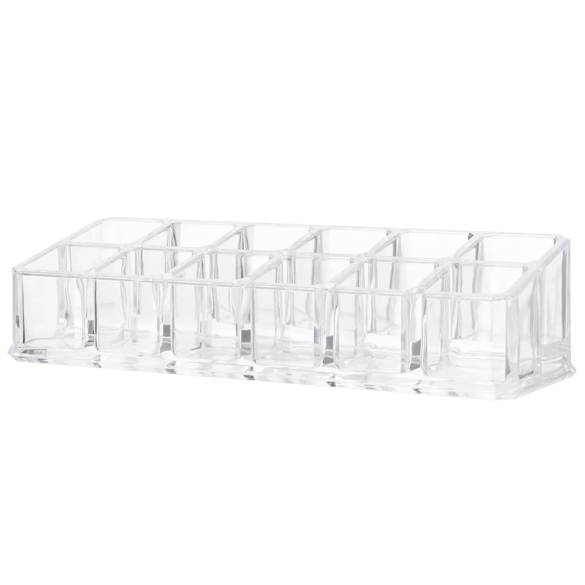 

PIXNOR 12-Slot Clear Plastic Makeup Lipstick Display Stand Storage Rack Holder Organizer