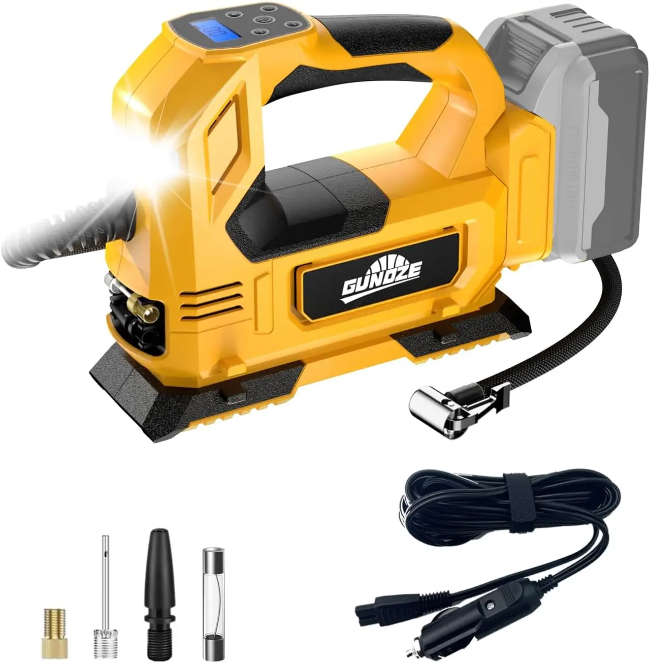 

Tire Inflator Air Compressor for DeWalt 20V Max Battery, 160PSI Portable LED Light Handheld Air Pump with Digital Pressure Gauge