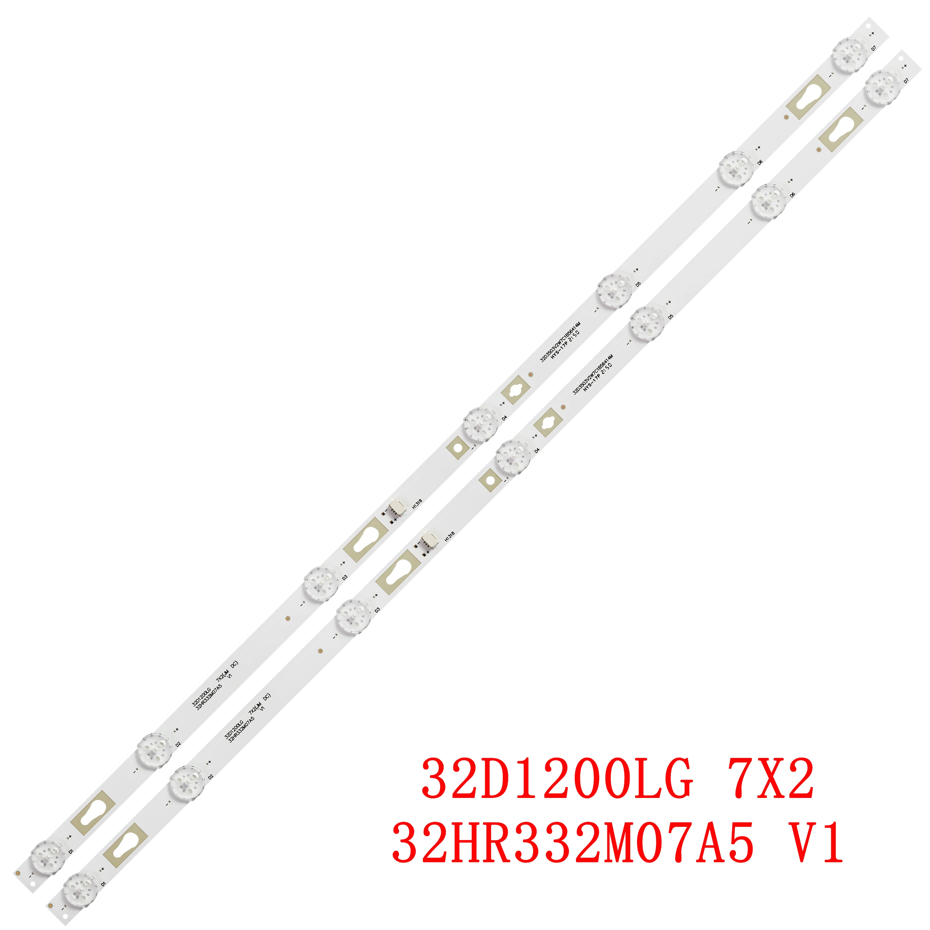 

New 2pcs/set 7LED LED Backlight Strip For TCL 4C-LB320T-HRAC 32D1200LG 7X2 32HR332M07A5 V1