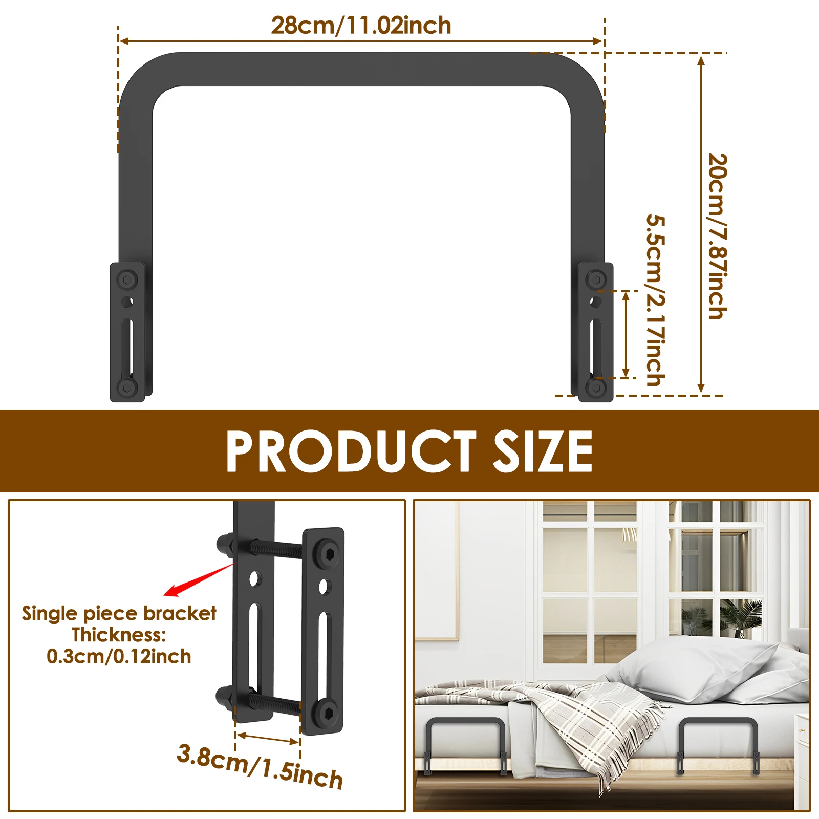 Nonslip Mattress Slip Stopper Metal Adjustable Mattress Grippers Easy to Assemble Retainer Bar Bracket 1/2Pcs for Home mattress grippers
