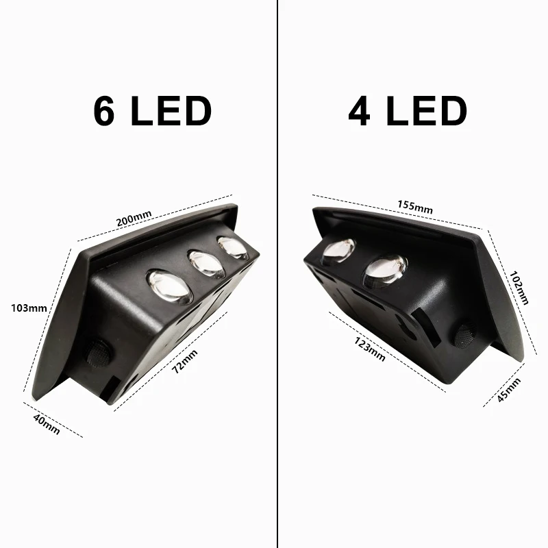 1-5 Pcs Solar LED Wall Light Outdoor Waterproof Up and Down Lights 4/6 LED Fence Lighting for Wall Balcony Courtyard Garden