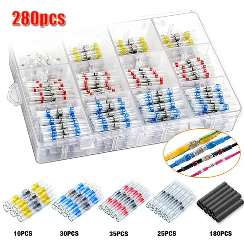 50-1000Pcs Solder Seal Wire Connectors Heat Shrink Solder Butt Insulated Connectors Solder Connector Kit Automotive Marine - Image 14