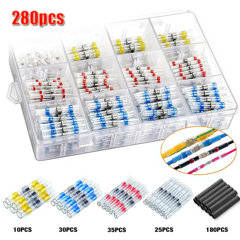 50-1000Pcs Solder Seal Wire Connectors Heat Shrink Solder Butt Insulated Connectors Solder Connector Kit Automotive Marine - Image 14