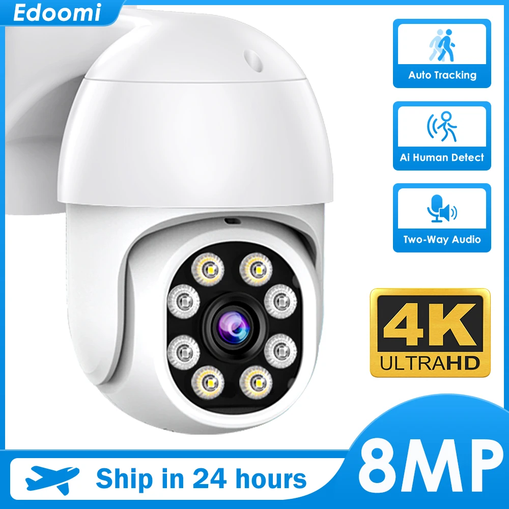 8MP4KIPCameraWifiOutdoor1080PHD5XDigitalZoomPTZAIHuman