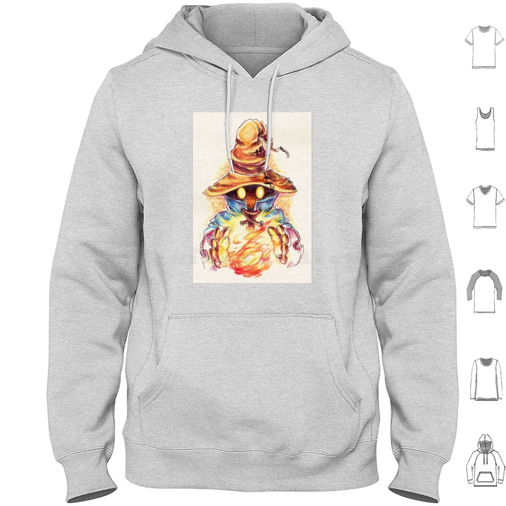 Final Fantasy 9 Vivi Sketch Felpe Con Cappuccio Manica Lunga Final Fantasy Final Fantasy Final 9 Ix Ff9 Ffix Vivi