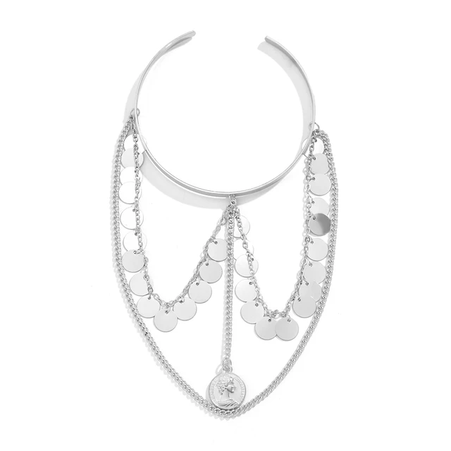 PuRui Bohemian Leaf Charm Upper Arm Bracelet Metal Leaves Tassel Pendants Arm Cuff Bangle Bracelets for Women Fashion Jewelry Silver Color-4