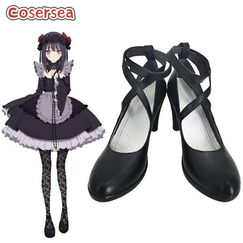 

Cosersea My Dress-Up Darling Marin Kitagawa Cosplay Shoes Women Maid High Heel Black PU Leather Shoe Halloween
