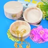 Multifunction Wooden Storage Box Round Plain Wood Case Vintage Jewelry Box With Lid Desktop Wood Clamshell Storage Organizer 6
