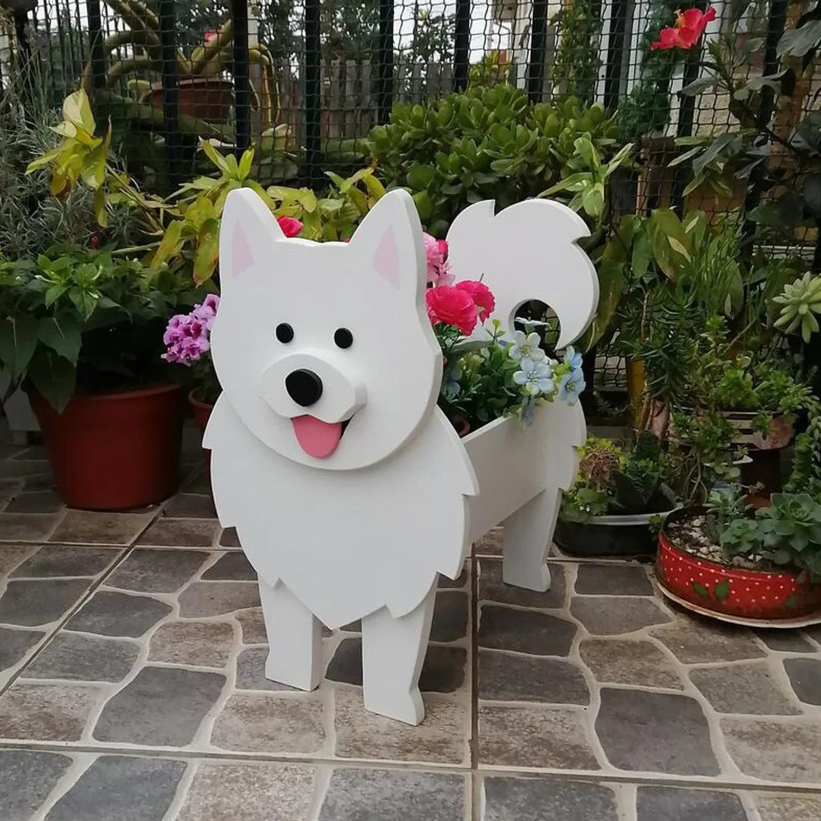 Vaso Per Piante A Forma Di Cane Carino, In PVC, Dimensioni 34x24x18 Cm, Leggero, Per Succulente E Fiori, Decorazione Casa/giardino - 4