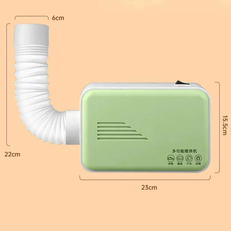 110V 220V 600W Portable Electric Clothes Dryer Mite Removal Multifunctional Warm Wind Heater Warm Blanket Drying Shoes Pet Hair 6
