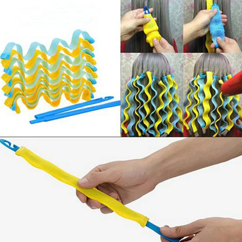 12/18PCS Hair Curler Hair Rollers Heatless Curling Tongs Headband Curls Sleeping Soft Wave Formers No Heat Curls Curler Modeler