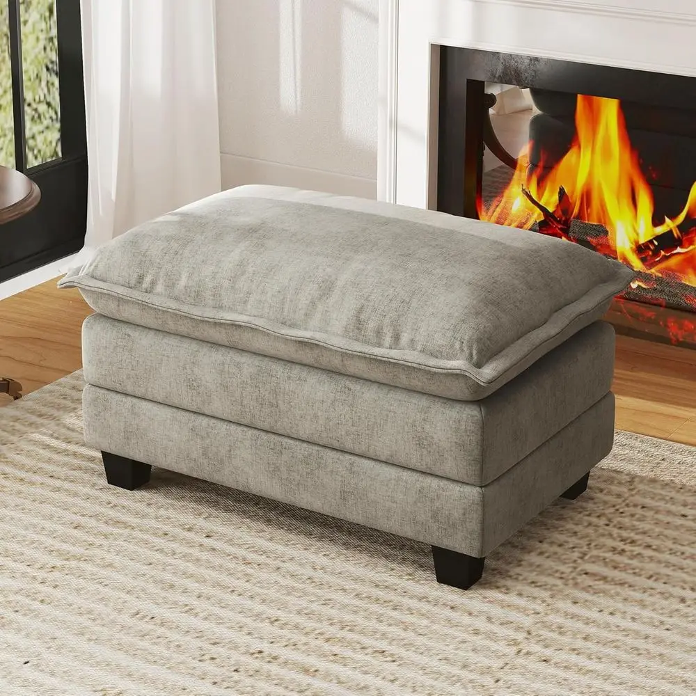 Cloud Couch Ottoman ular Sectional Soa, Comy Deep Seat Cushion or Aparent Living Room Bedroom (Grey)