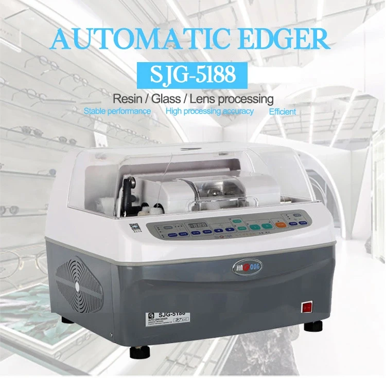 SJG-5188 Auto Lens Edger Grinder Cutter Glass Polishing Beveller for PC CR GC Glasses