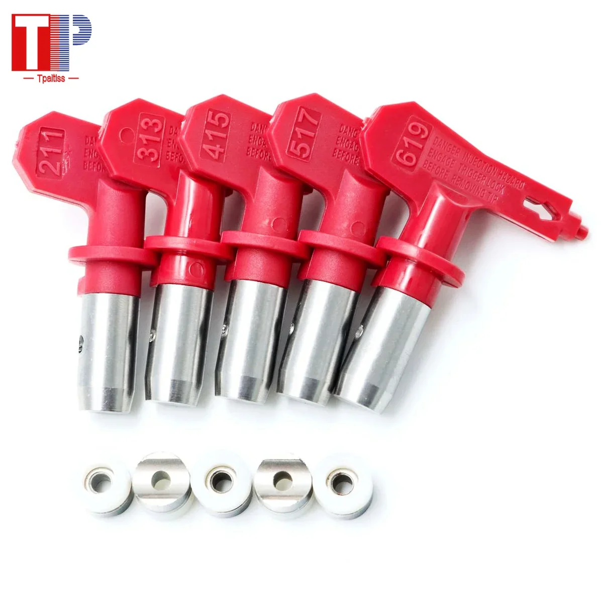 TpaitlssAirlessSprayGunTipsSealNozzleRedTipPaintSprayerTools
