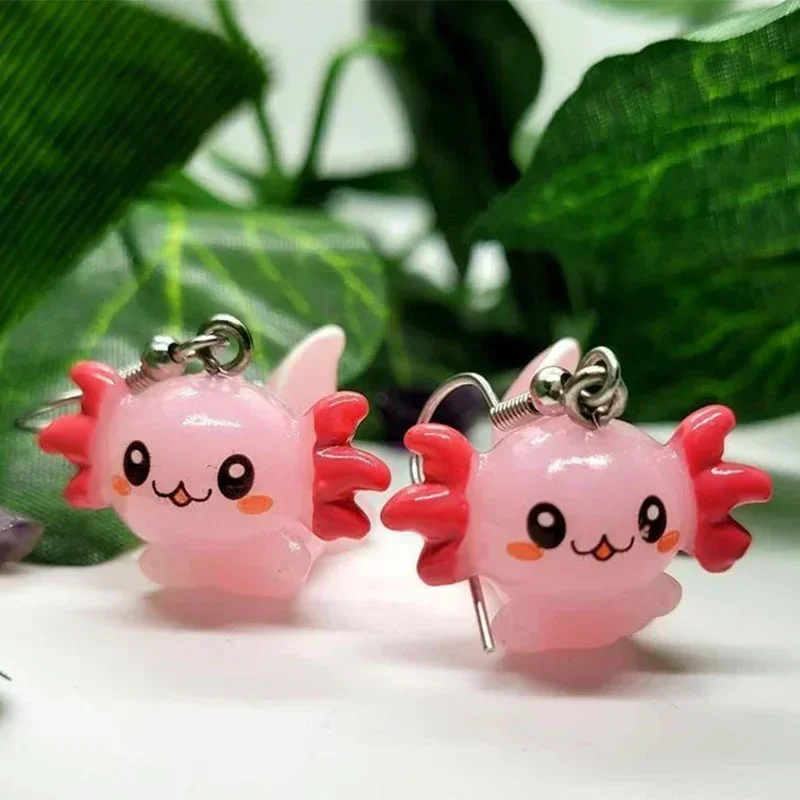 

Симпатичные розовые Axolotl висячие серьги гипоаллергенные животные висячие серьги Kawaii новый тренд подарок на день рождения