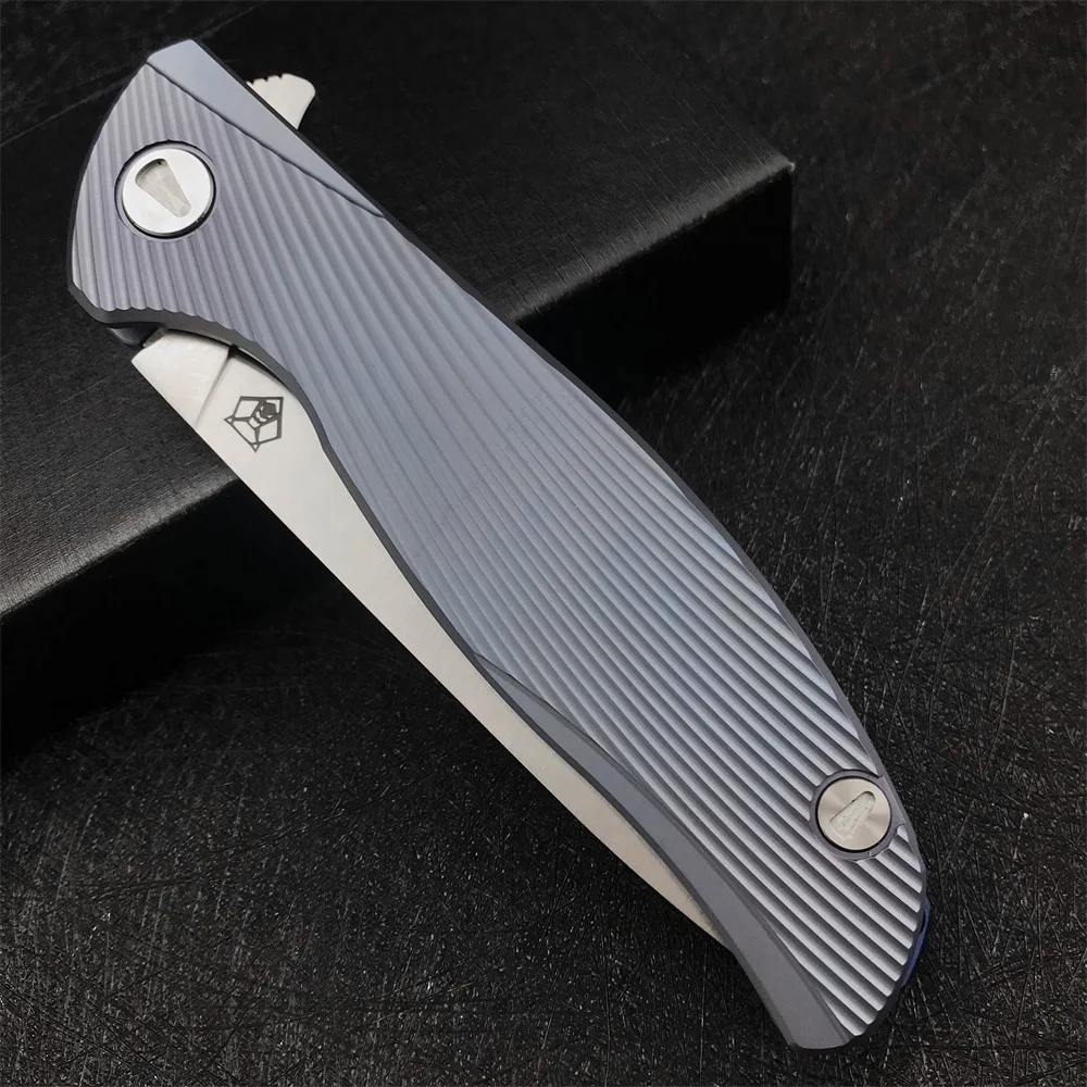 NEW High-end Folding Knife Shirogorov Survival Pocket Knife D2 Sharp Blade TC4 Titanium Alloy Handle Outdoor Rescue Folding Tool 5