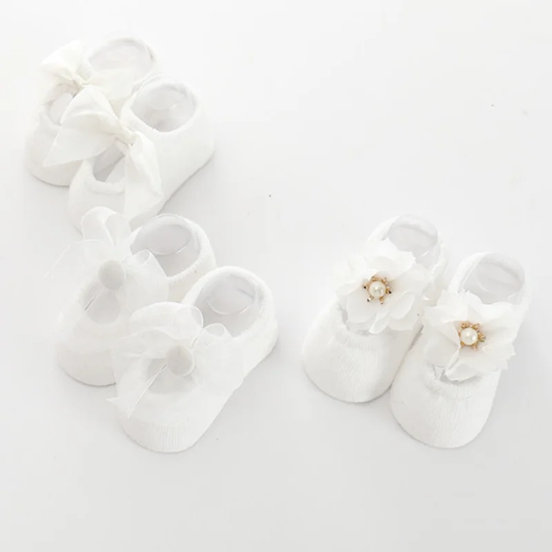 Girls baby socks 3Pair/lot lace flower bow cotton socks