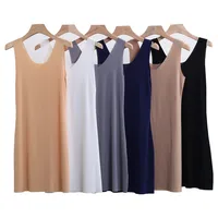 Jupon long sous-jupe fibrStrap robe de nuit chemise de nuit pour femmes, été grande taille robe Slip complet femmes mince glace injLong M-5XL 5