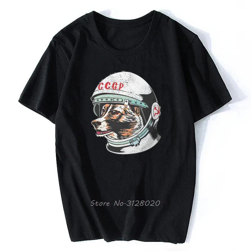 Wesentliche Laika Kosmonaut Raum Hund T Shirt Vintage Gothic T-shirt Männer Baumwolle Tees Tops Streetwear Harajuku – Detail 3