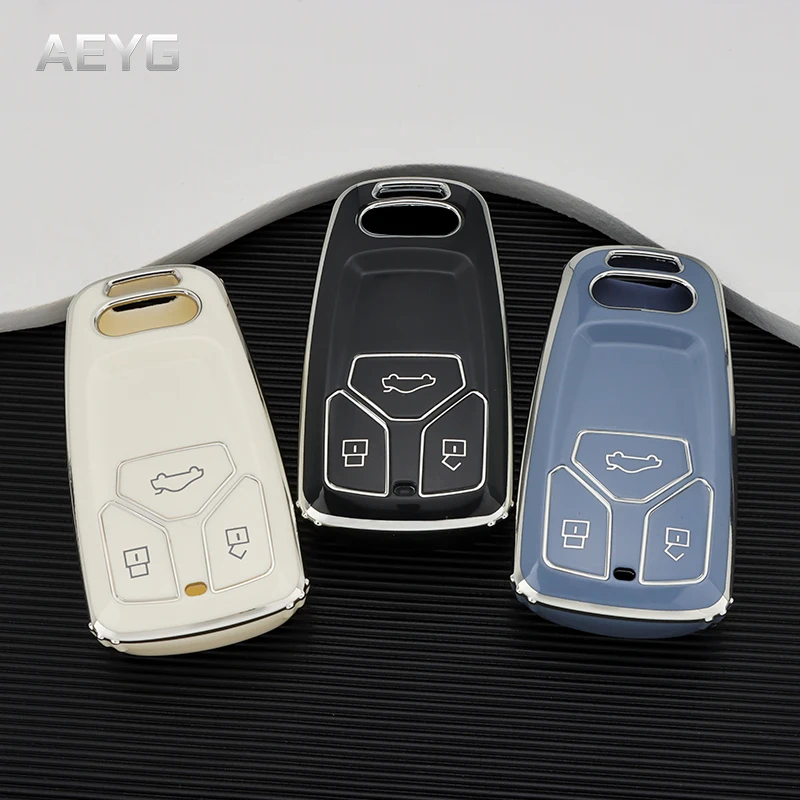 Fashion TPU Car Key Case Full Cover Fob For Audi A6 A5 Q7 S4 S5 S7 A4 B9 A4L 4m 8W Q5 TT TTS RS 8S Coupe Car Styling Accessories