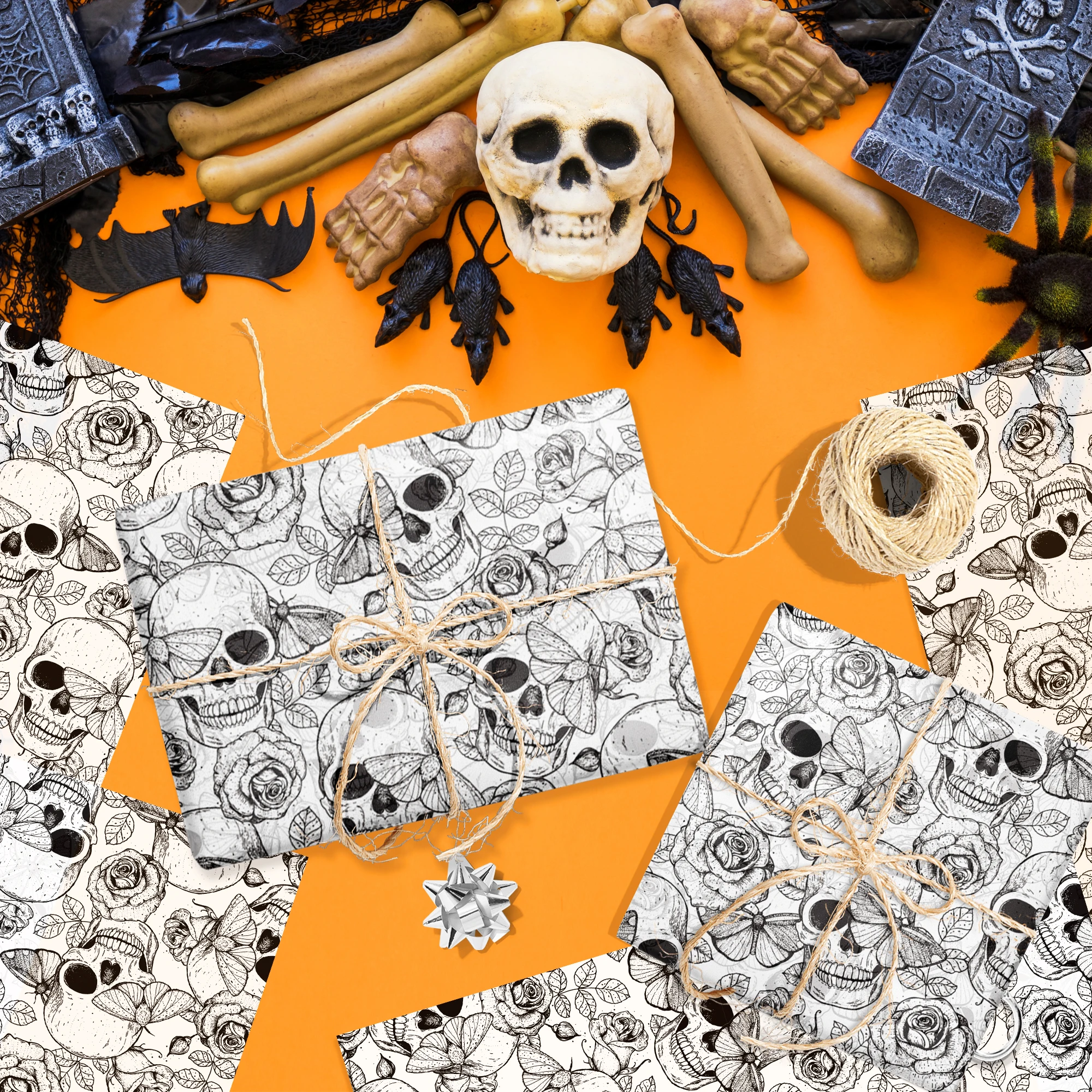 20/50 stücke Halloween Schädel Seidenpapier Geschenkpapier Hochzeit Dekoration Papier Geschenk Verpackung Papier Geburtstag Party Supplies – Detail 9