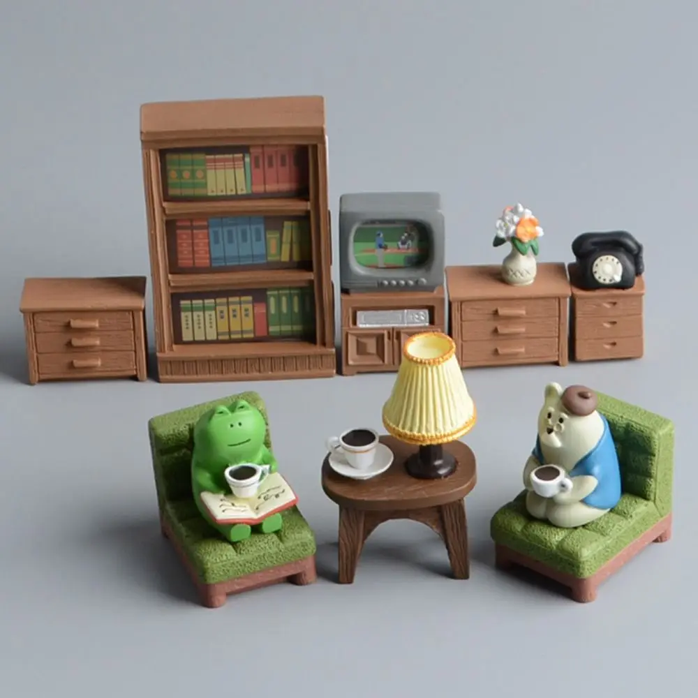 

Полимерная мебель для кукольного домика, микроландшафтная миниатюрная мебель, мебель для телевизора, кабинета, дивана, кабинета, детская игрушка, модель мини-сцена