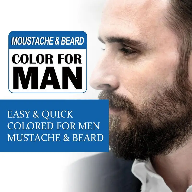 Beard Coloring For Men Men's Beard Mustache Shampoo Dye 60ML Mustache Dye Kit Long-Lasting Coloring Cream