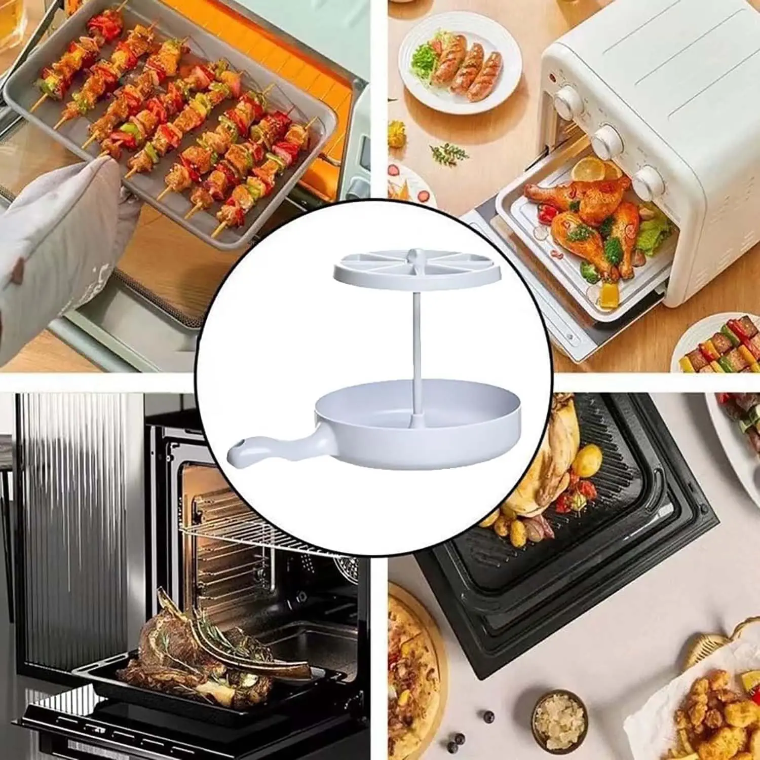 Bacon Rack Bacon Maker Barbecue Cooker for Microwave Oven Cooker BBQ Grill Plastic Barbecue Rack Tray for Less Calories Grease