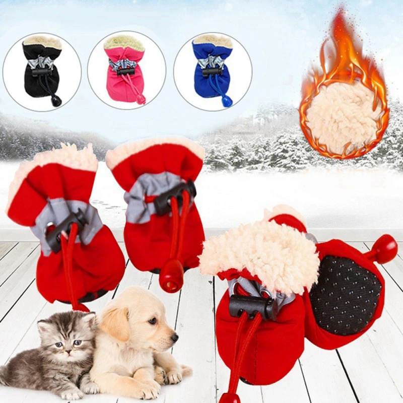 Free ship 4pcs Waterproof Pet Dog Shoes Antislip Rain Snow Boot