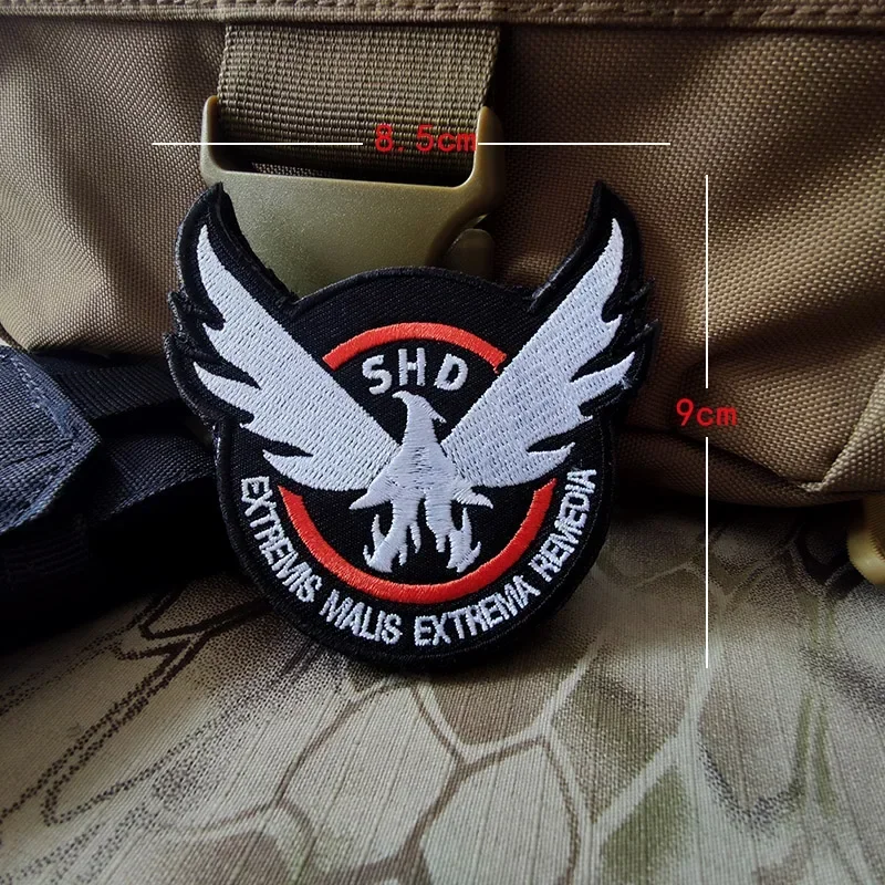 Фото SHD The Division значок для морального духа вышитые нашивки стрельба для ролевых игр тактическая повязка на руку крючок с крыльями & Loop рюкзак №3