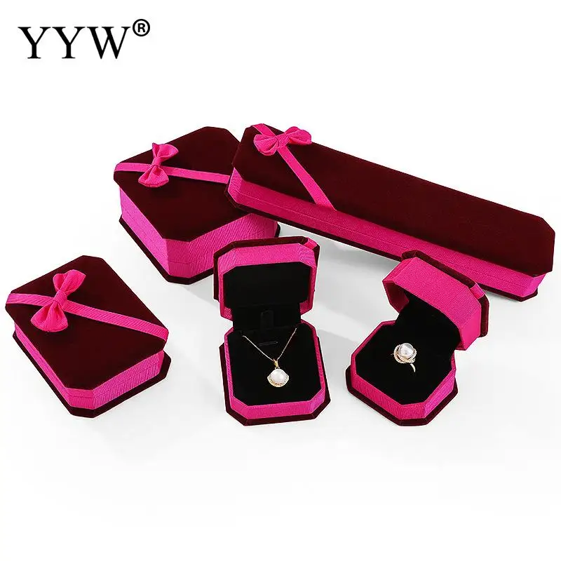 12PCs/Lot Velvet Jewelry Box Portable Flannel Travel Jewelry Storage Organizer Box Rings Earrings Necklace Display Jewelry Box