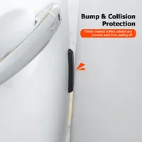 2/4PCS Car Door Anti-collision Strip Auto Door Edge Bumper Protector Strip Corner Guard Rearview Mirror Anti-scratch Stickers 3