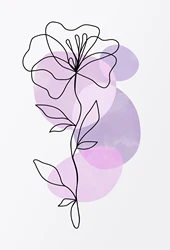 Lilac Floral Pastel Abstract Canvas Art Print - 40x60cm Unframed (2)