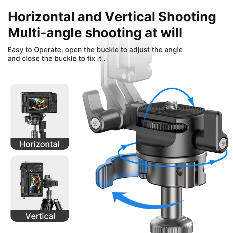 Ulanzi MT-63 26CM Portable Mini Tripod with 360° Panoramic Head Horizontal and Vertical Shooting for Smartphones Cameras