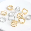 10/20Pcs/Lot Fashion Stainless Steel Adjustable Opening Ring For Women Men Mix Style Heart Snake Flower Jewelry No Fade