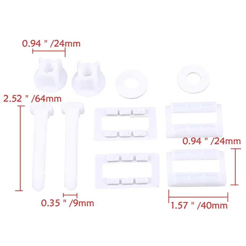 Plastic Toilet Seat Hinge Bolts Screws Universal Toilet Seat Bolts Replacement Fixing Fitting Kit 1Set