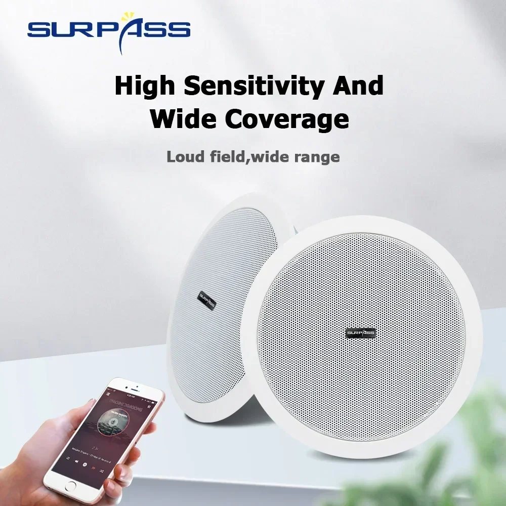 10W 6inch Home Audio System BT In Ceiling Speaker Bathroom Waterproof Built In Digital Class D Amplifier Active Speakers Theater bluetooth speaker wall ceiling speaker