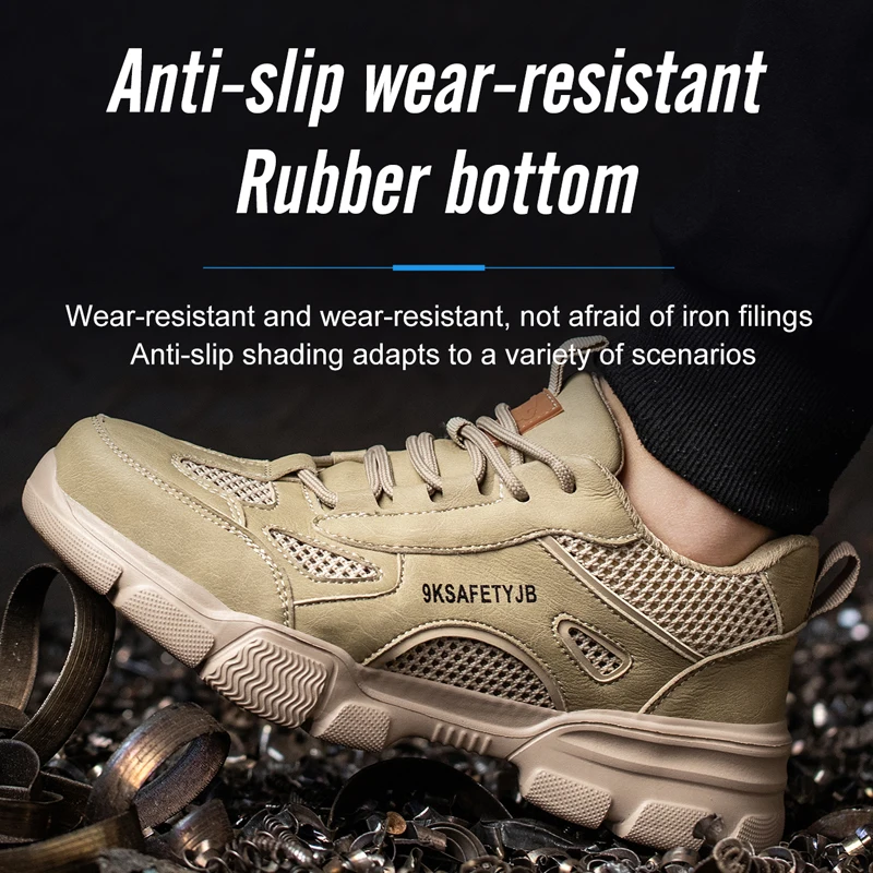 Unisex Mesh Steel Toe Cap Summer Safety Shoes For Men Light Breathable Sneaker Comfortable Indestructible Hombre Work Sneakers 3 Unisex Mesh Steel Toe Cap Summer Safety Shoes For Men Light Breathable Sneaker Comfortable Indestructible Hombre Work Sneakers 3