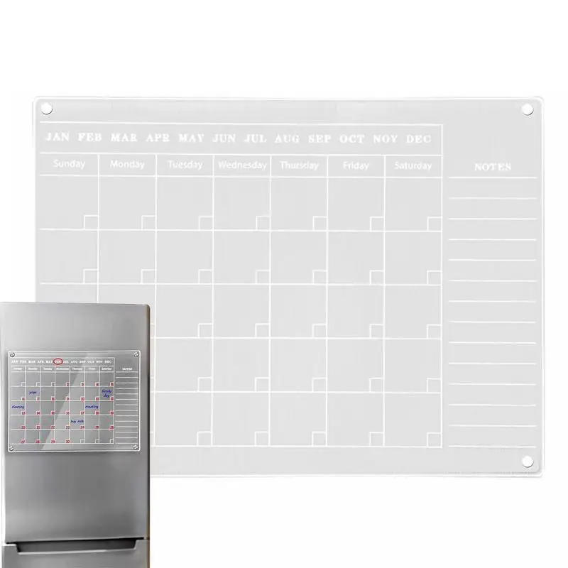 

Magnetic Acrylic Calendar Multifunctional Easily Cleaning Magnet Calendar For Fridge 40x30cm Planner Daily Weekly Monthly Board