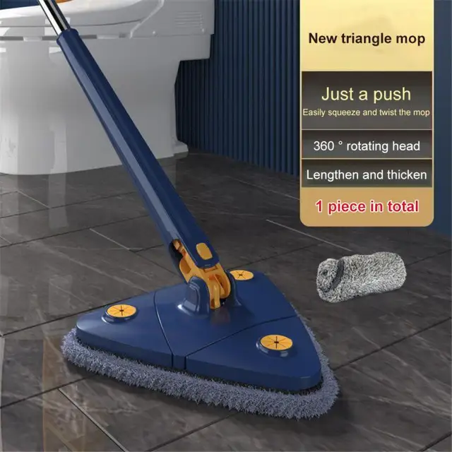 Lui coupon Onrechtvaardig 360° Rotatable Mop Adjustable Cleaning Mop Telescopic Triangular Mop  Reusable Spin Mop Dry Wet Floor Mop Home Cleaning Tools - Mops - AliExpress