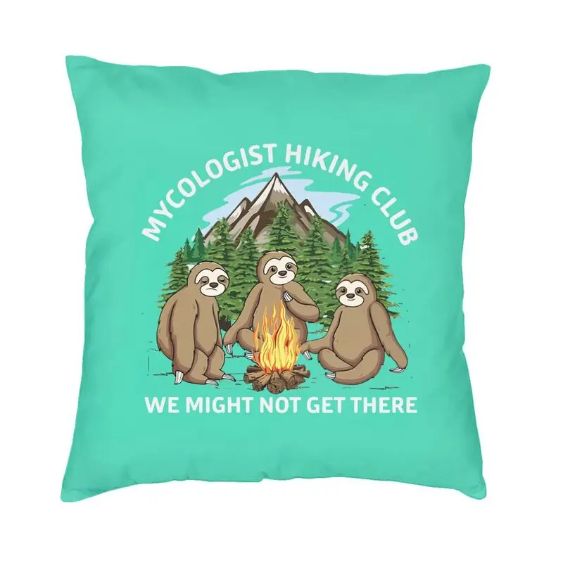

Sloth Hiking Club Pillow Case 40x40cm Decoration Luxury Cushions for Sofa Square Pillowcase