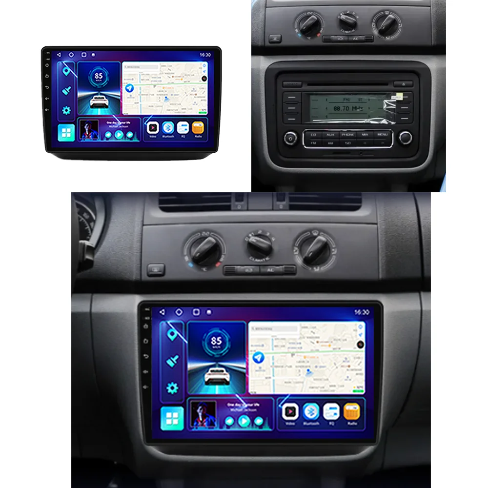 Radio samochodowe JUSTNAVI dla Skoda Fabia 2008-2014 Carplay nawigacja Stereo multimedialny odtwarzacz Video odtwarzacz DSP Autoradio 2din jednostka główna DVD