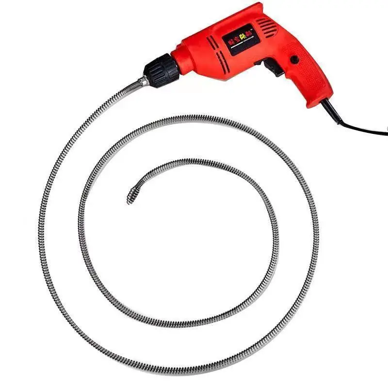 Spring Sewer Dredging Tool 3M Clog Remover Snake Drain Drill Adapter