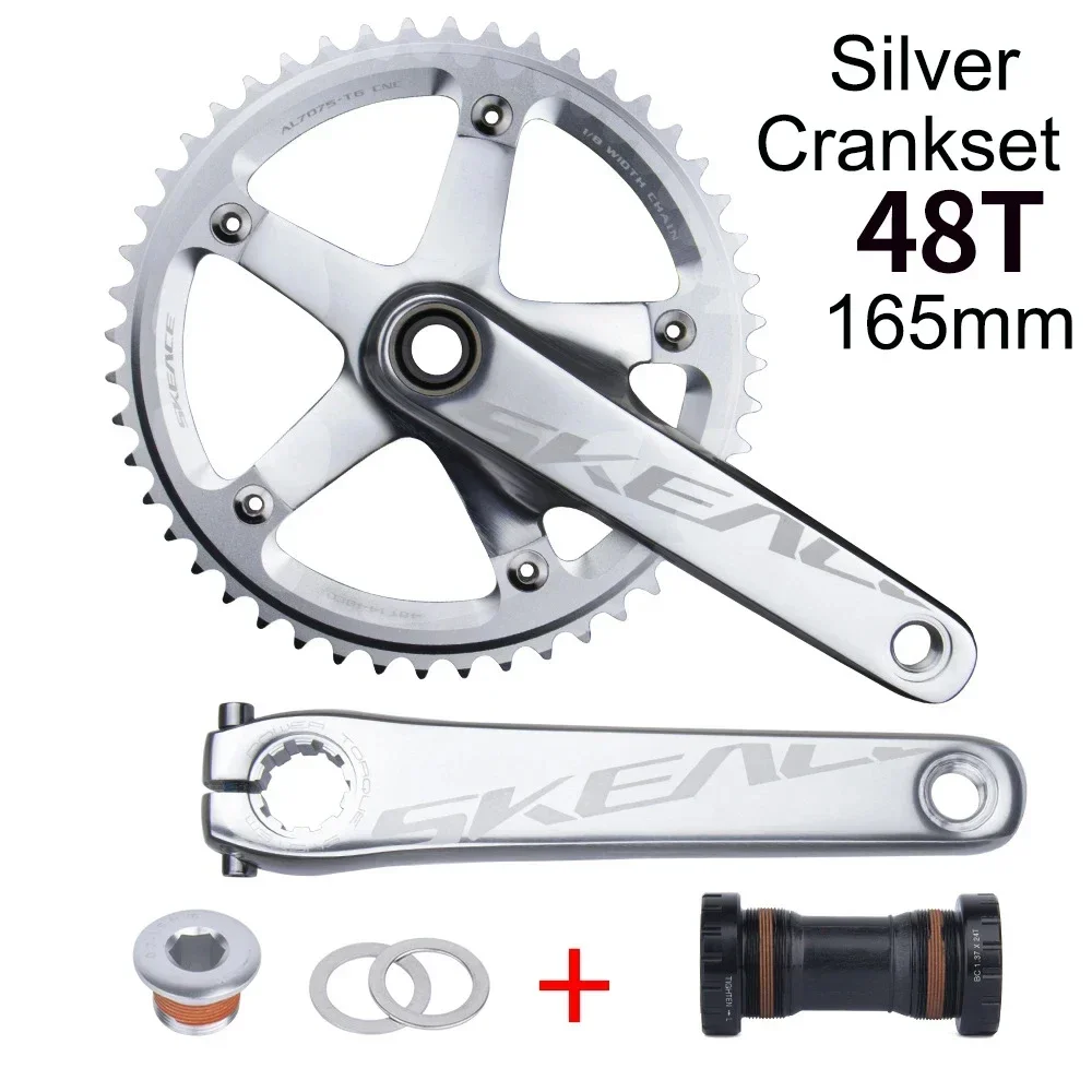 SKEACE ダイレクトクランク チェーンリング 48T 165mm Amazon | BOLANY SKEACE 165mm 自転車クランクセット スクエア