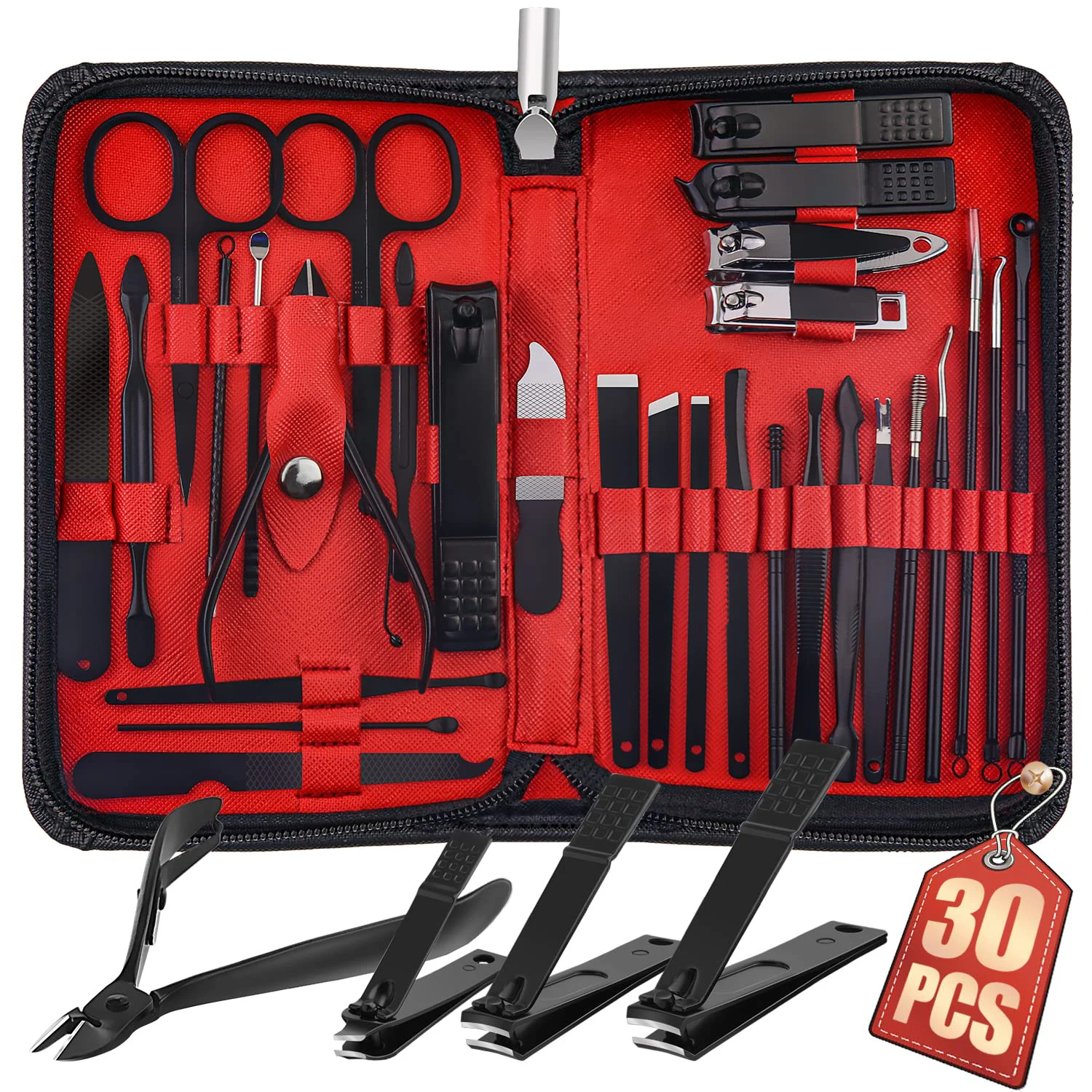 30pcs Professional Manicure Pedicure Kit Nail Clippers Kit Pedicure Care Tools-Stainless Steel Grooming Tools for Travel nail clipper set,nail care kit,nail scissors set,manicure pedicure kit,manicure set,manicure sets,manicure nail clipper set,nail clippers kit