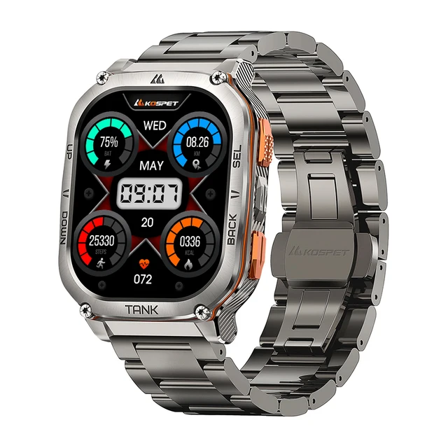2025 New KOSPET TANK M3 Ultra GPS Smartwatch For Men Waterproof 5ATM AMOLED AOD 480mAh Digital Bluetooth Call Men's Watches - Image 3