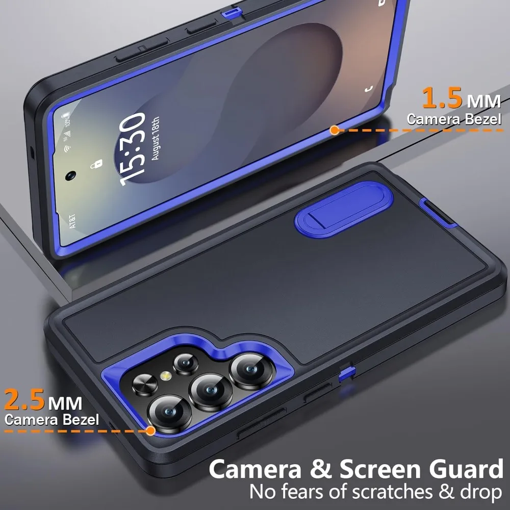 Military Grade Anti-Drop Matte Case with Built-in Kickstand - Durable Protector Cover
