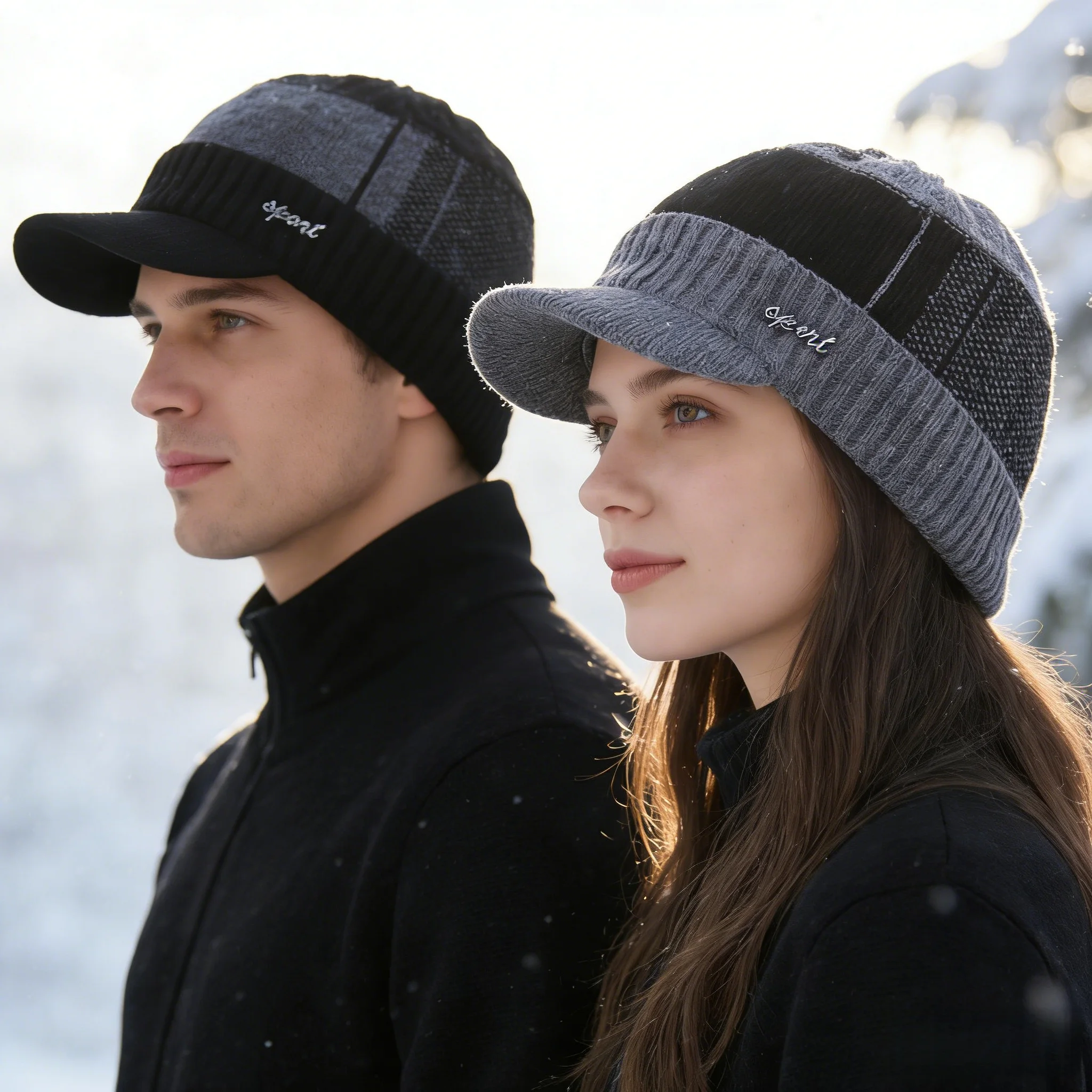 Hot Sale Unisex Warm Winter Hat With Brim Thicken Winter Hats For Men & Women