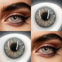 Lalens Cleopatra Grey Colored Contact Lenses - Natural Eye Beauty Enhancement, Soft Cosmetic Lens Duo (Iris Grey)